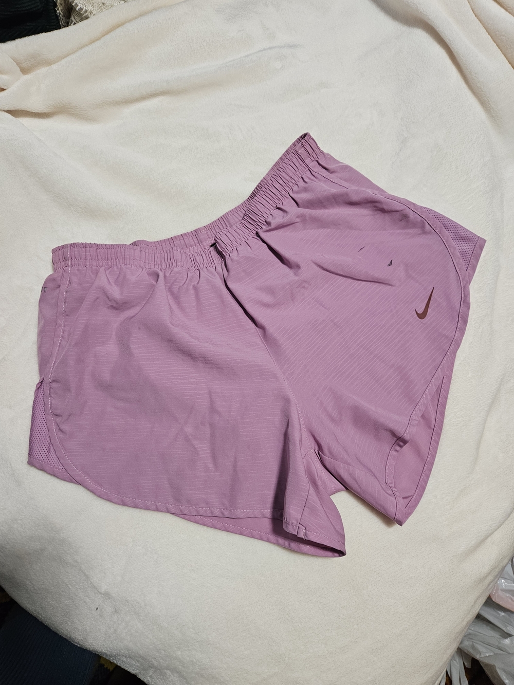 Nike Women's Mauve Athletic Shorts with Swoosh